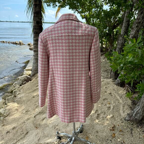 Vintage Chadwicks Houndstooth Over Coat Double Breasted Size 14 - Picture 5 of 9